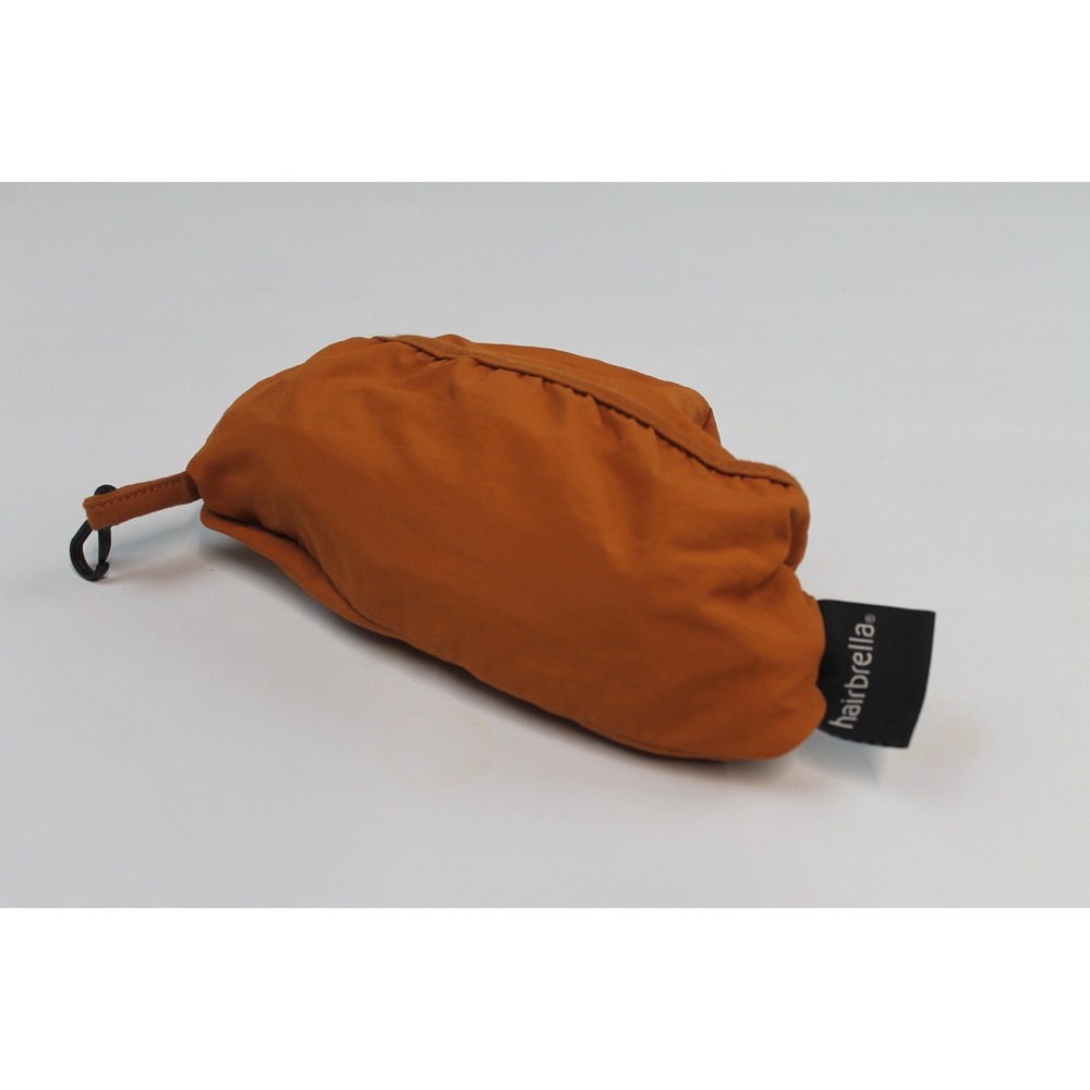 Hairbrella Classic Size, Brown With Gold Satin Lining Rain Hat Sleepcap No Brim - Picture 5 of 6